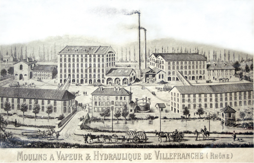 Vue Grands moulins 19e siecle