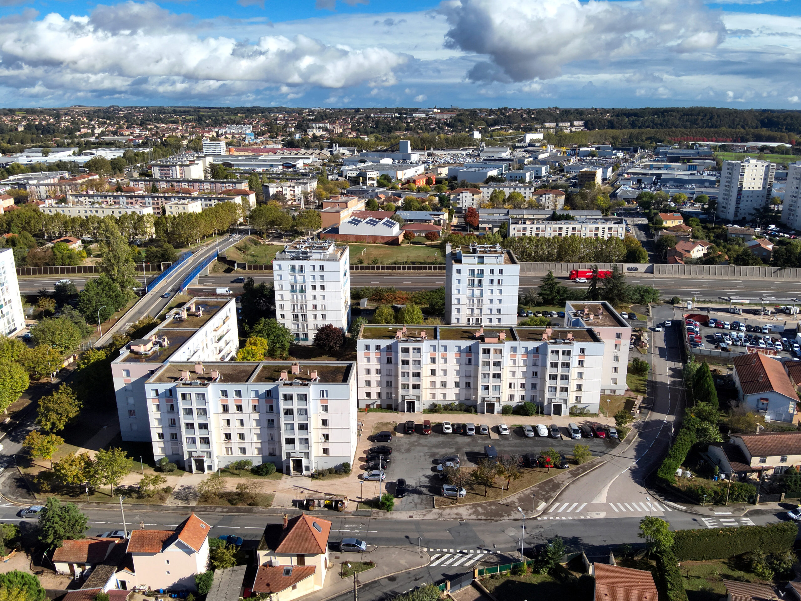Vue du ciel du quartier de Beligny