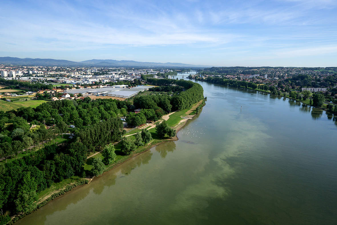 Vue aérienne de la Saône