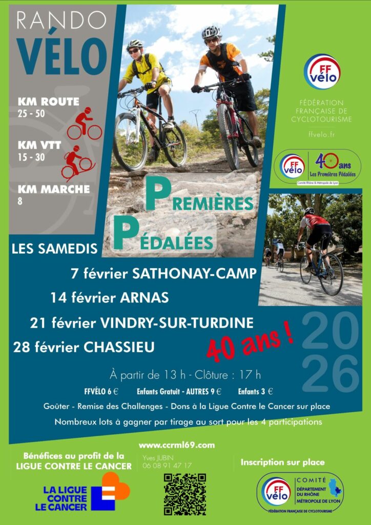 Affiche avec des vélos pour annoncer la manifestation Les premières pédalées.